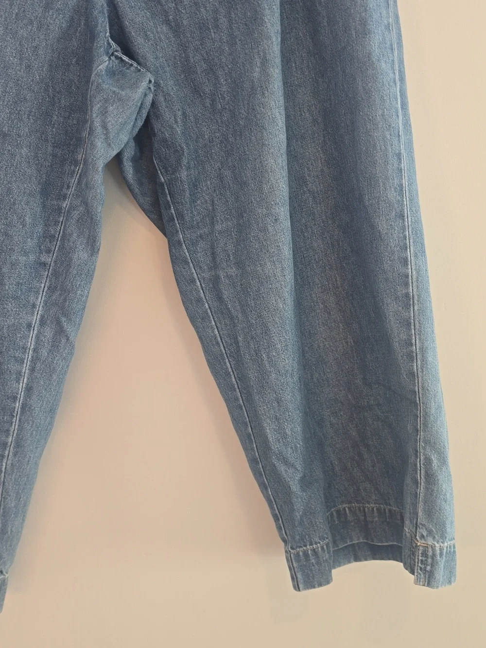 Vintage 90's Sailboat Plus Size Ty Light Blue Denim Drawstring Capri Pants - Picture 5 of 7